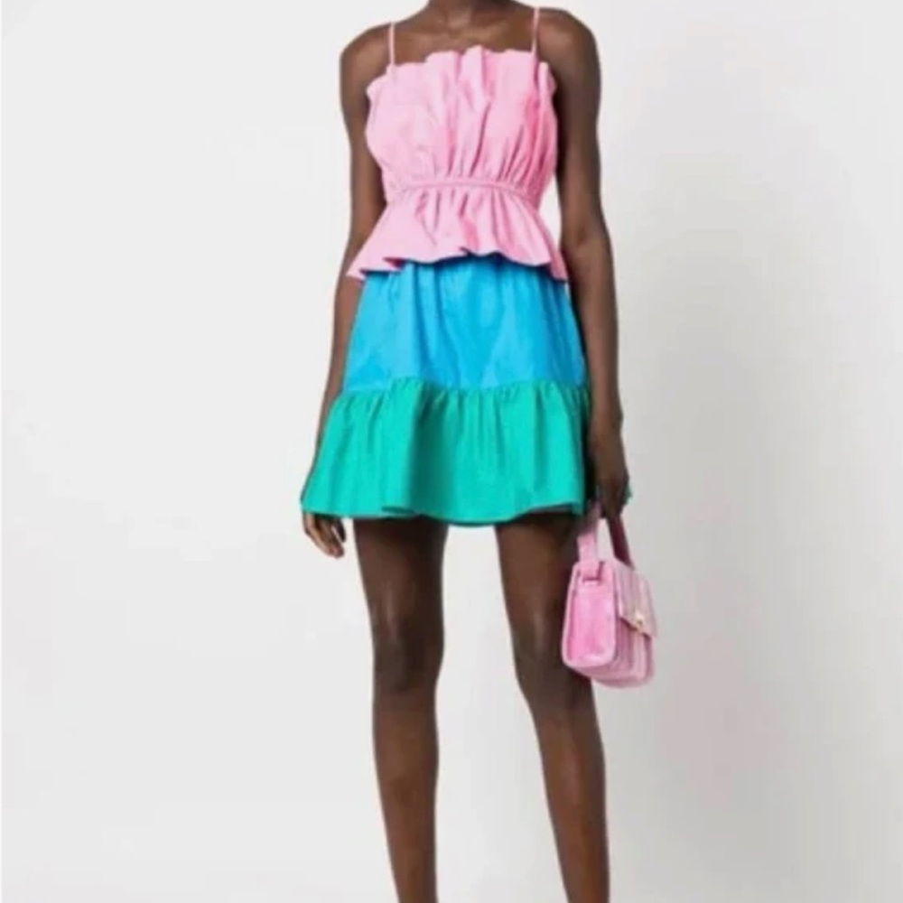 Milly Colorful Tiered Mini Dress